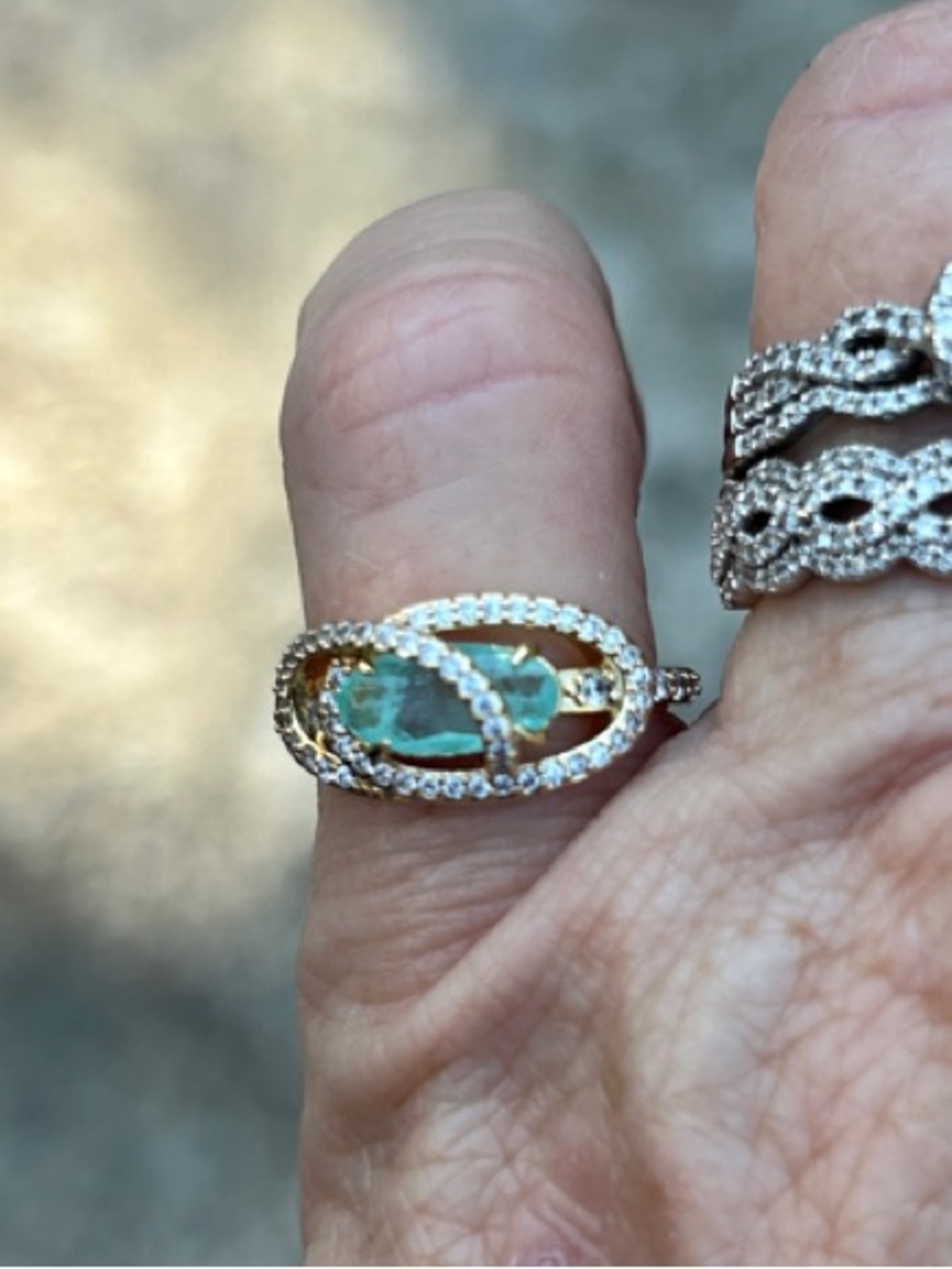 Wrapped then Unwrapped Aquamarine Ring - Picture 5 of 5